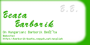 beata barborik business card